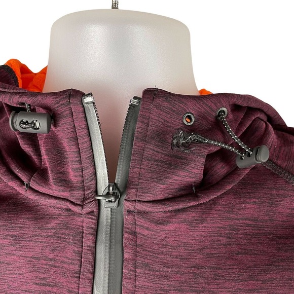 American Eagle AE Active Flex Mens Jacket Small Full Zip Hooded Sweatshirt Red - Picture 11 of 12